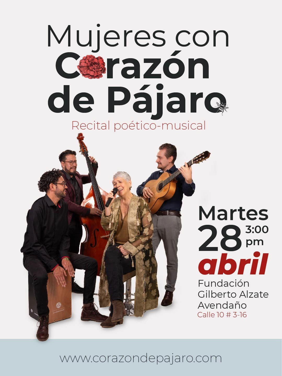Fundación Gilberto Alzate Avendaño. Poesia y Cancion con Ana Mercedes Vivas, Andres Quitian, Yesid Barboza y Diego Bejarano en La Vuelta 2025