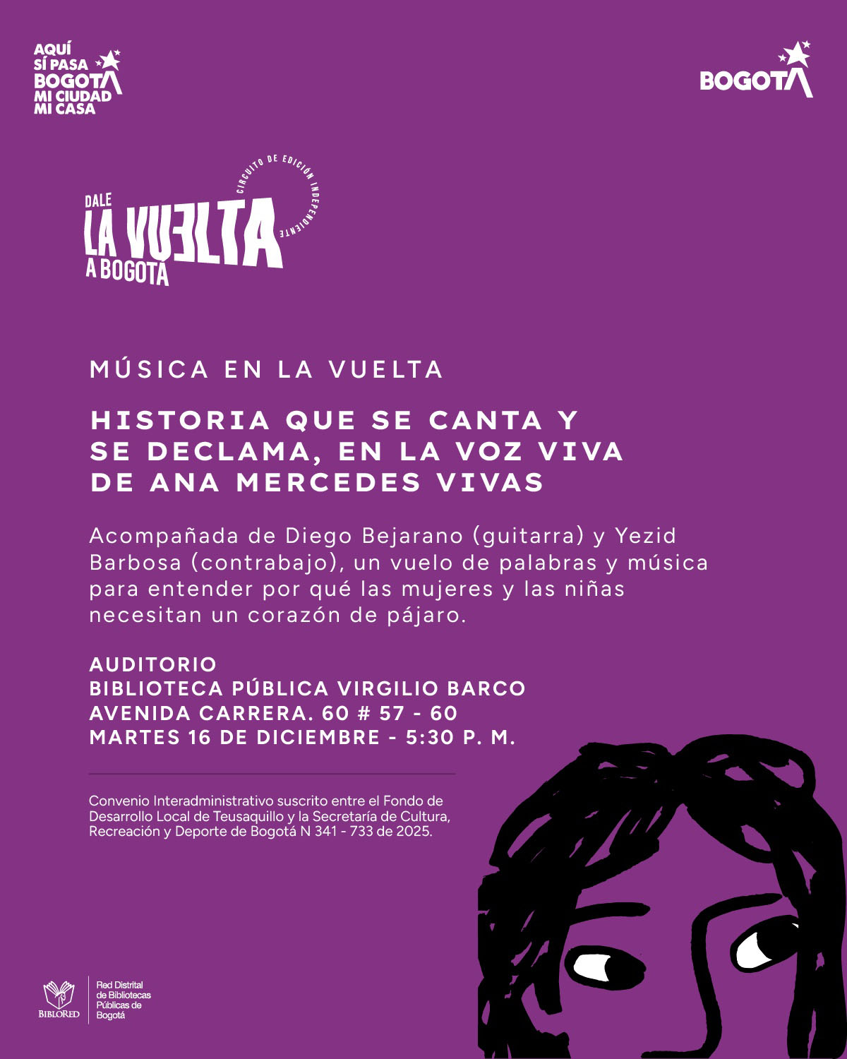 La Vuelta 2025- Mujeres con Corazón de Pájaro, Ana M. Vivas, Yesid Barboza y Diego Bejarano